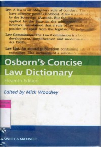 Image of Osborn's Concise Law Dictionary Eleventh Edition