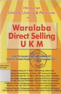 Himpunan Undang-Undang dan Peraturan tentang Waralaba, Direct Selling, UKM