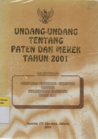 Undang-undang tentang Paten dan Merk Tahun 2001