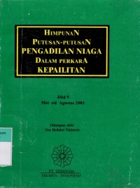 Image of Himpunan Putusan-Putusan Pengadilan Niaga Dalam Perkara Kepailitan Jilid 9