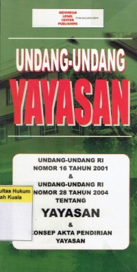 Image of Undang-Undang dan Peraturan Pemerintah Tentang Yayasan