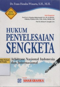 Image of Hukum Penyelesaian Sengketa Arbitrase Nasional Indonesia dan Internasional